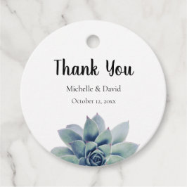 Elegant Succulent Greenery Wedding Bedankt Bedankjes Labels