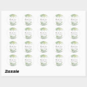 Elegant Succulent Greenery Wedding Bedankt Ronde Sticker (Vel)