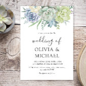 Elegant Succulent Greenery Wedding Invitation Kaart