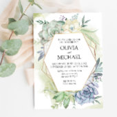 Elegant Succulent Greenery Wedding Invitation Kaart