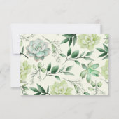 Elegant Succulent Greenery Wedding RSVP Kaart (Achterkant)