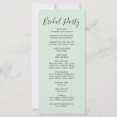 Elegant Succulent Groen Bruiloft Programma (Achterkant)