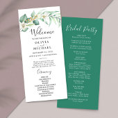 Elegant Succulent Groen Bruiloft Programma