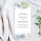 Elegant Succulent Groen Huwelijksprogramma Flyer