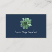 Elegant Succulent Modern Botanical QR code Visitekaartje (Voorkant)