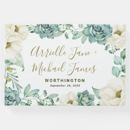 Elegant Succulent Waterverf Floral Gastenboek