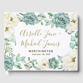 Elegant Succulent Waterverf Floral Gastenboek