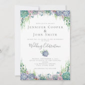 Elegant Succulent Waterverf Greenery Wedding Kaart (Voorkant)
