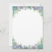 Elegant Succulent Waterverf Greenery Wedding Kaart (Achterkant)
