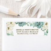 Elegant Succulent Waterverf Ivoor Bloemen Bruiloft Etiket (Insitu)