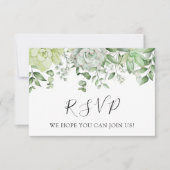 Elegant Succulent Wedding RSVP Response Kaart (Voorkant)