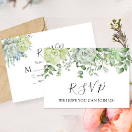 Elegant Succulent Wedding RSVP Response Kaart