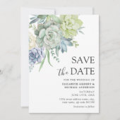 Elegant Succulent Wedding Save the Dates Kaart (Voorkant)