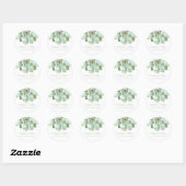 Elegant Succulent Wedding Uitnodiging Ronde Sticker (Vel)