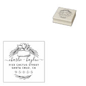 Elegant Succulent Wreath | Rustisch retouradres Rubberstempel (Gestempeld)