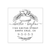 Elegant Succulent Wreath | Rustisch retouradres Rubberstempel (Afrduk)