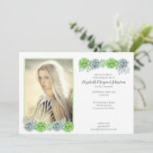 Elegant Succulents Celebration of Life Funeral Bedankkaart (Staand voorkant)