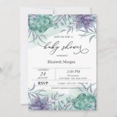 Elegant Succulents Desert Baby shower Kaart (Voorkant)