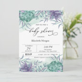 Elegant Succulents Desert Baby shower Kaart (Staand voorkant)