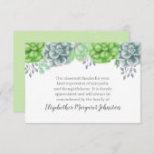 Elegant Succulents Funeral Bedankt Bereavement (Voorkant / Achterkant)