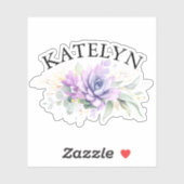 Elegant Succulents Greenery and Your Friends Name Sticker (Vel)