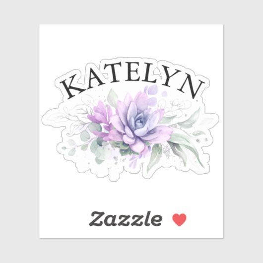Elegant Succulents Greenery and Your Friends Name Sticker (Vel)