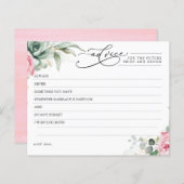 Elegant Succulents Greenery Pink Advice Kaart (Voorkant / Achterkant)