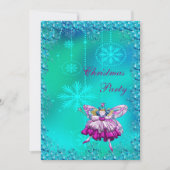 Elegant Sugar Plum Fairy & Sequins kerstparty Kaart (Voorkant)