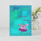 Elegant Sugar Plum Fairy & Sequins kerstparty Kaart (Staand voorkant)