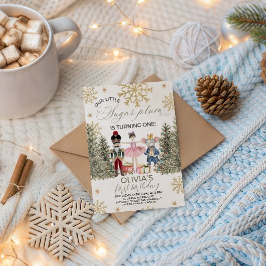 Elegant Sugar Plum Nutcracker Invite Kaart