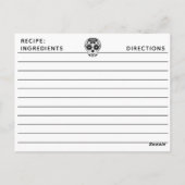 Elegant suiker schedel recept briefkaart (Achterkant)