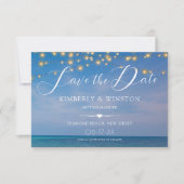 Elegant Summer Beach Wedding Save the Date Kaart (Voorkant)