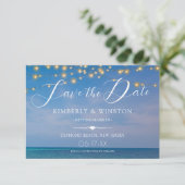 Elegant Summer Beach Wedding Save the Date Kaart (Staand voorkant)