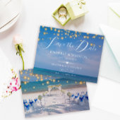 Elegant Summer Beach Wedding Save the Date Kaart