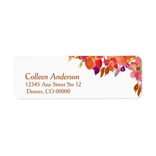 Elegant Summer Bouquet Modern Return Address Etiket (Voorkant)