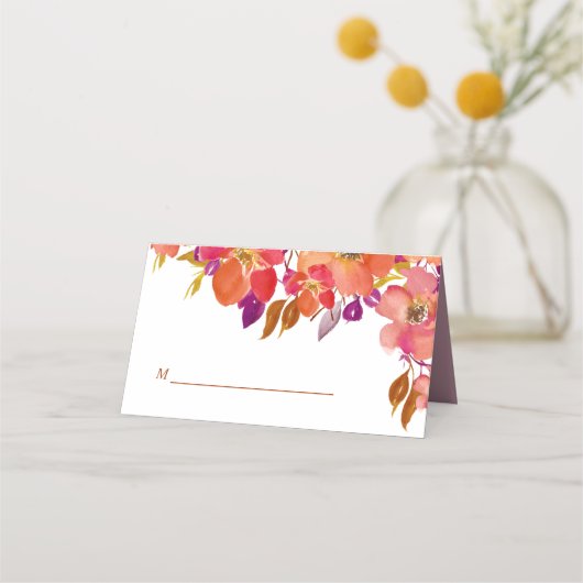 Elegant Summer Bouquet Modern Wedding Plaatskaartje (Voorkant)