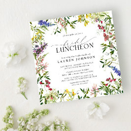 Elegant Summer Bridal Luncheon Floral Wildflower Kaart