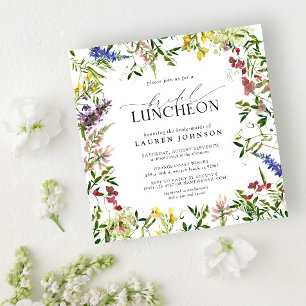 Elegant Summer Bridal Luncheon Floral Wildflower Kaart