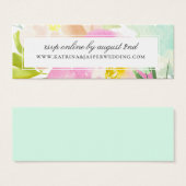 Elegant Summer Floral Mint Wedding Website RSVP Mini Visitekaartjes (Voorkant /achterkant)