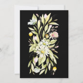 Elegant Summer Floral over Black Christelijk Weddi Kaart (Achterkant)