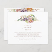 Elegant Summer Floral Wedding Invite QR Code RSVP (Voorkant / Achterkant)