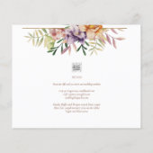 Elegant Summer Floral Wedding Invite QR Code RSVP (Achterkant)