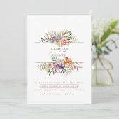 Elegant Summer Floral Wedding Invite QR Code RSVP Kaart (Staand voorkant)