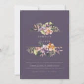 Elegant Summer Floral Wedding Invite QR Code RSVP Kaart (Voorkant)