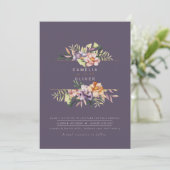Elegant Summer Floral Wedding Invite QR Code RSVP Kaart (Staand voorkant)