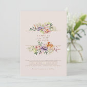 Elegant Summer Floral Wedding Invite QR Code RSVP Kaart (Staand voorkant)