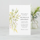 Elegant Summer Flowers Greenery Christelijk Weddin Kaart (Staand voorkant)
