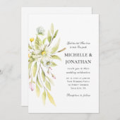 Elegant Summer Flowers Greenery Christelijk Weddin Kaart (Voorkant / Achterkant)