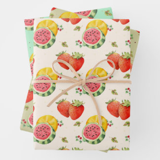 Elegant Summer Fruit Pattern Inpakpapier Vel