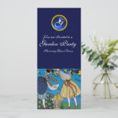 ELEGANT SUMMER GARDEN Party ,SAPPHIRE GEM MONOGRAM Kaart (Staand voorkant)